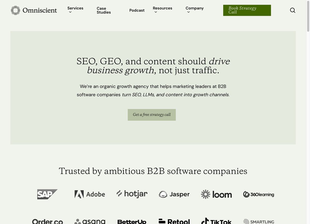 Omniscient Digital homepage