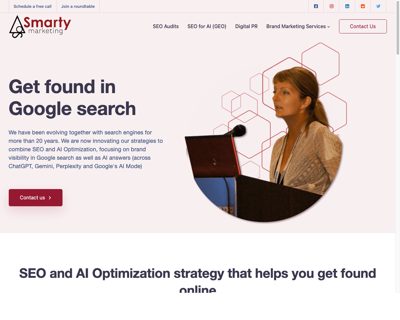 Smarty Marketing homepage