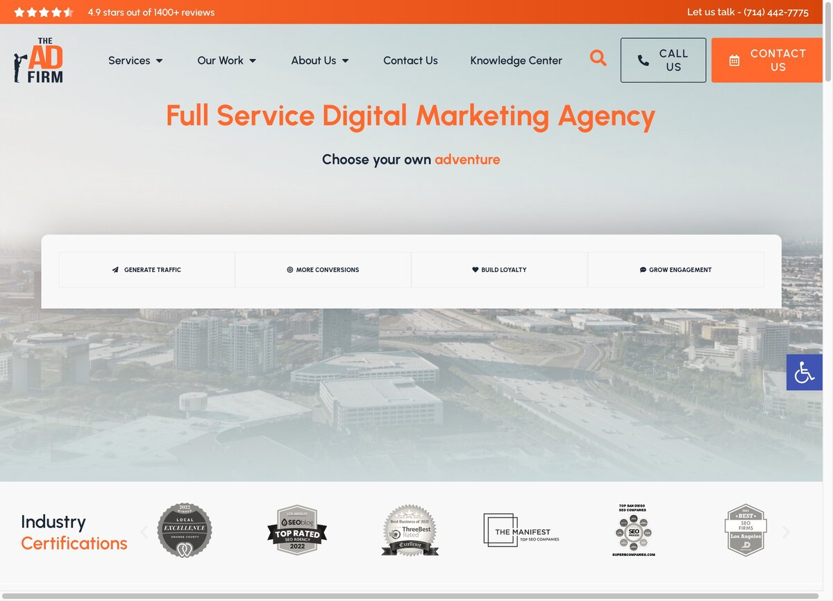 The Ad Firm homepage