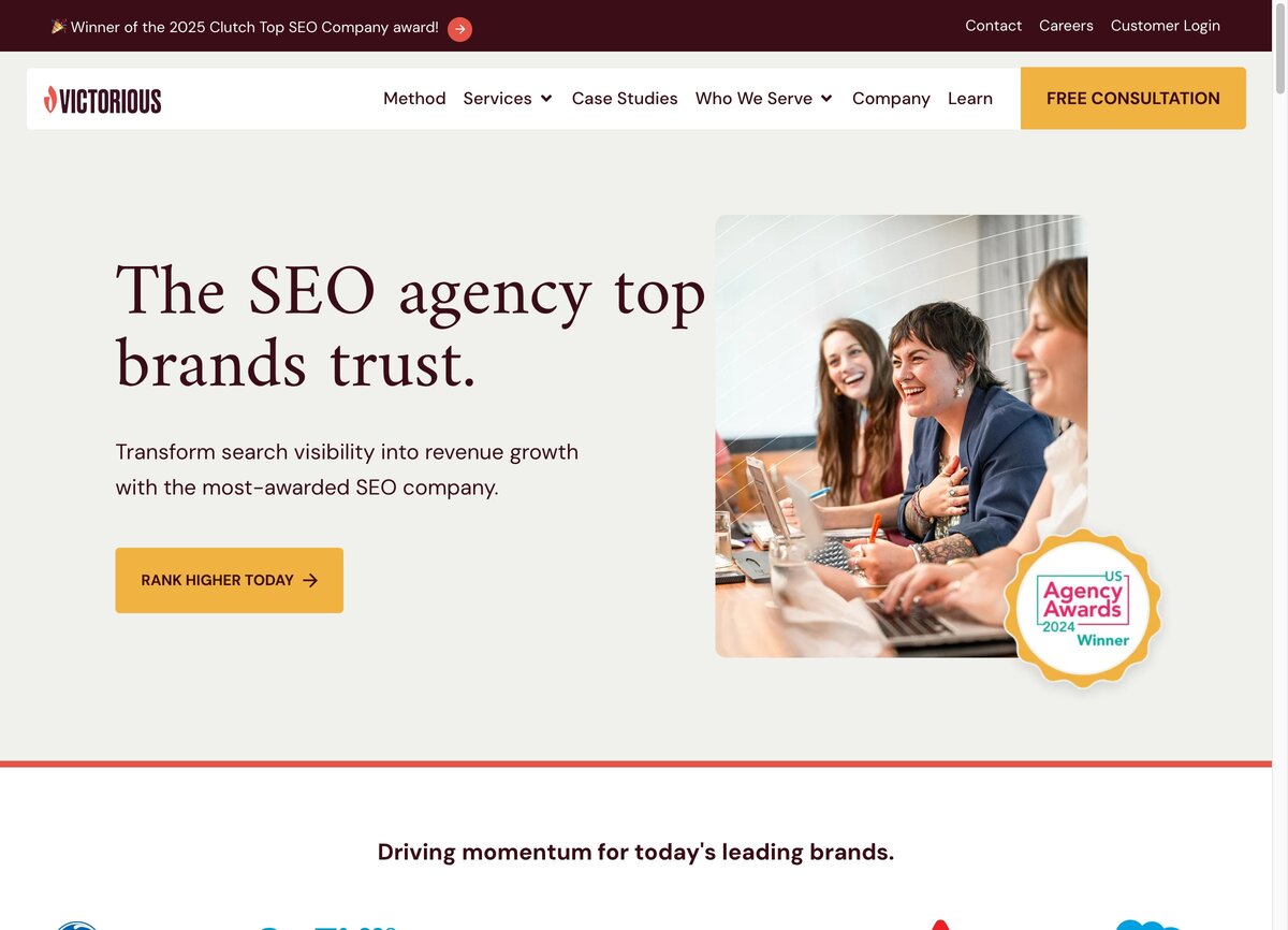 Victorious SEO homepage