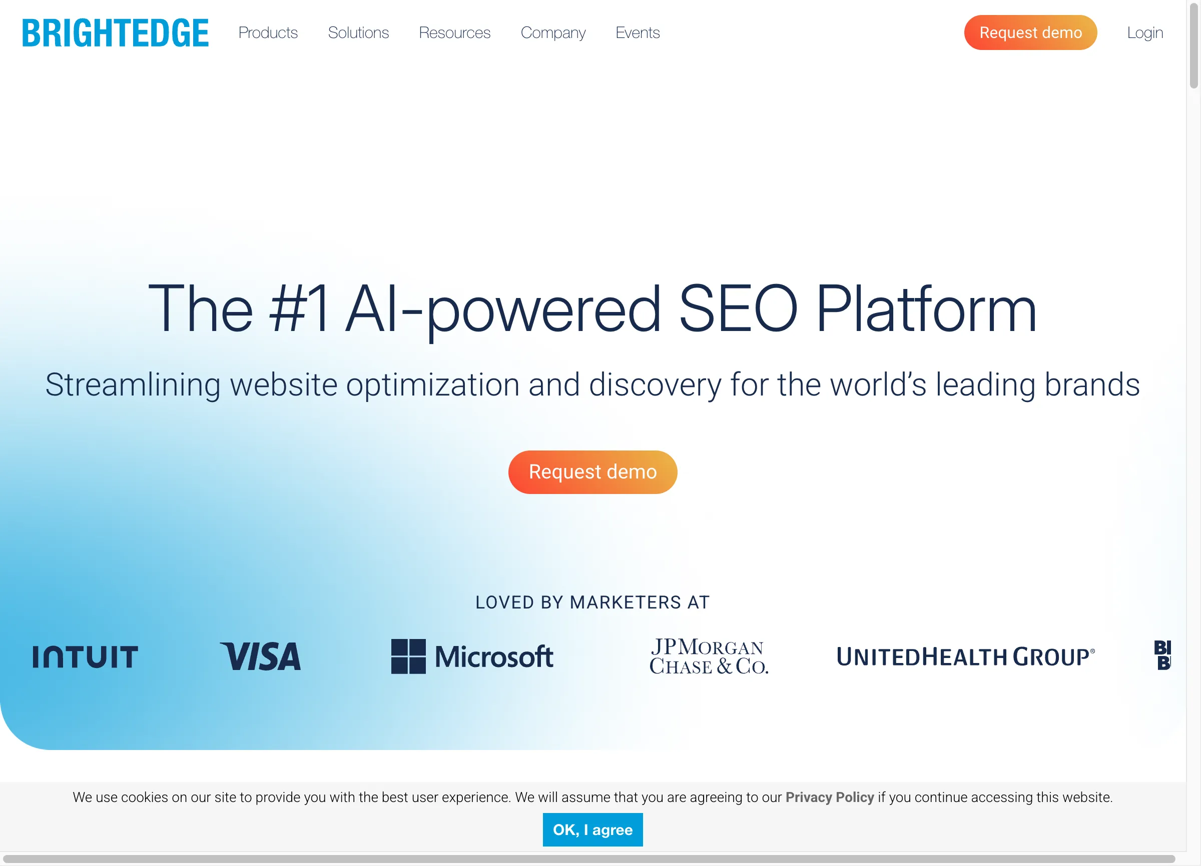 BrightEdge enterprise SEO platform homepage