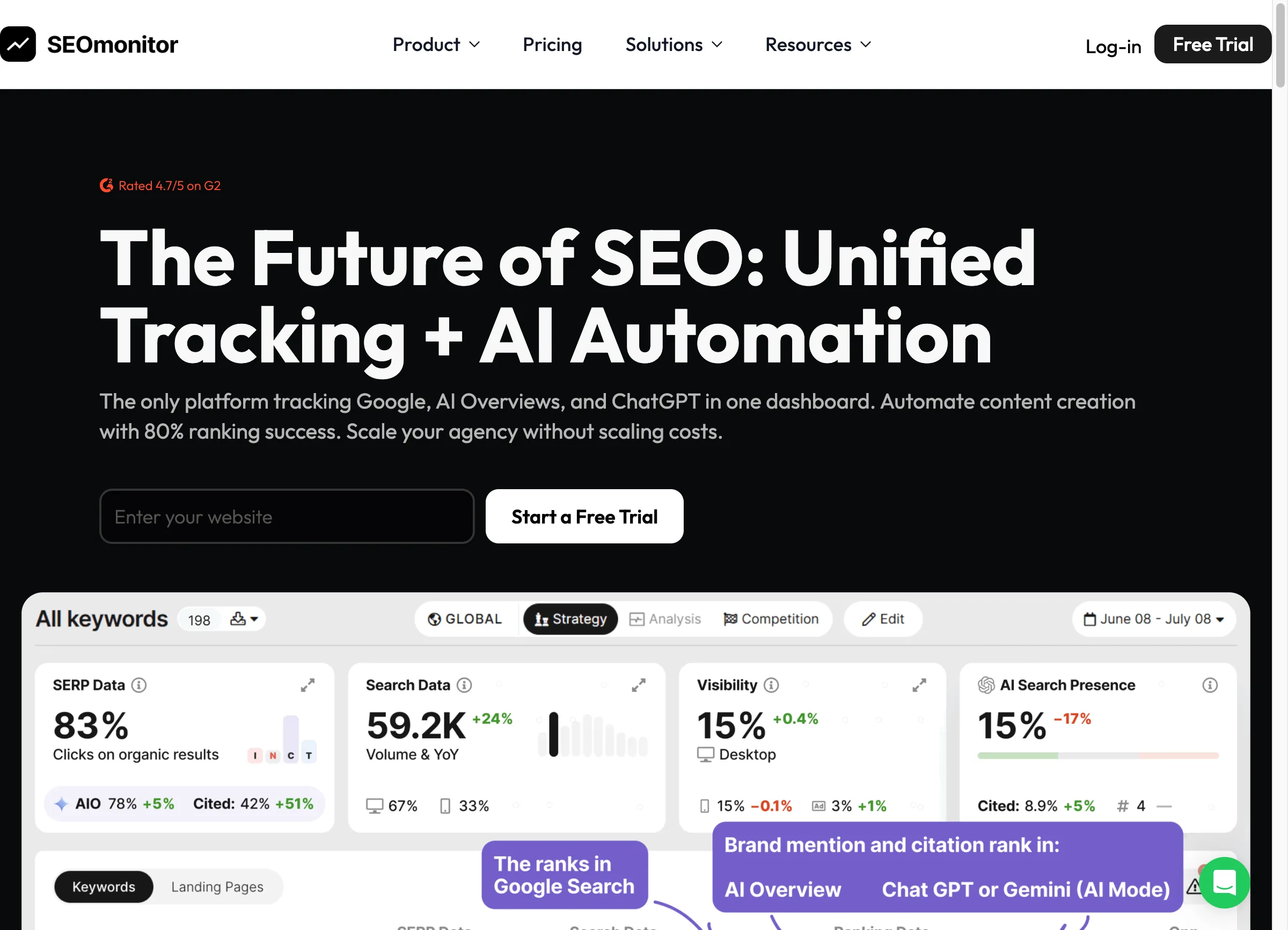 SEOmonitor AI agent for SEO agencies and in-house teams