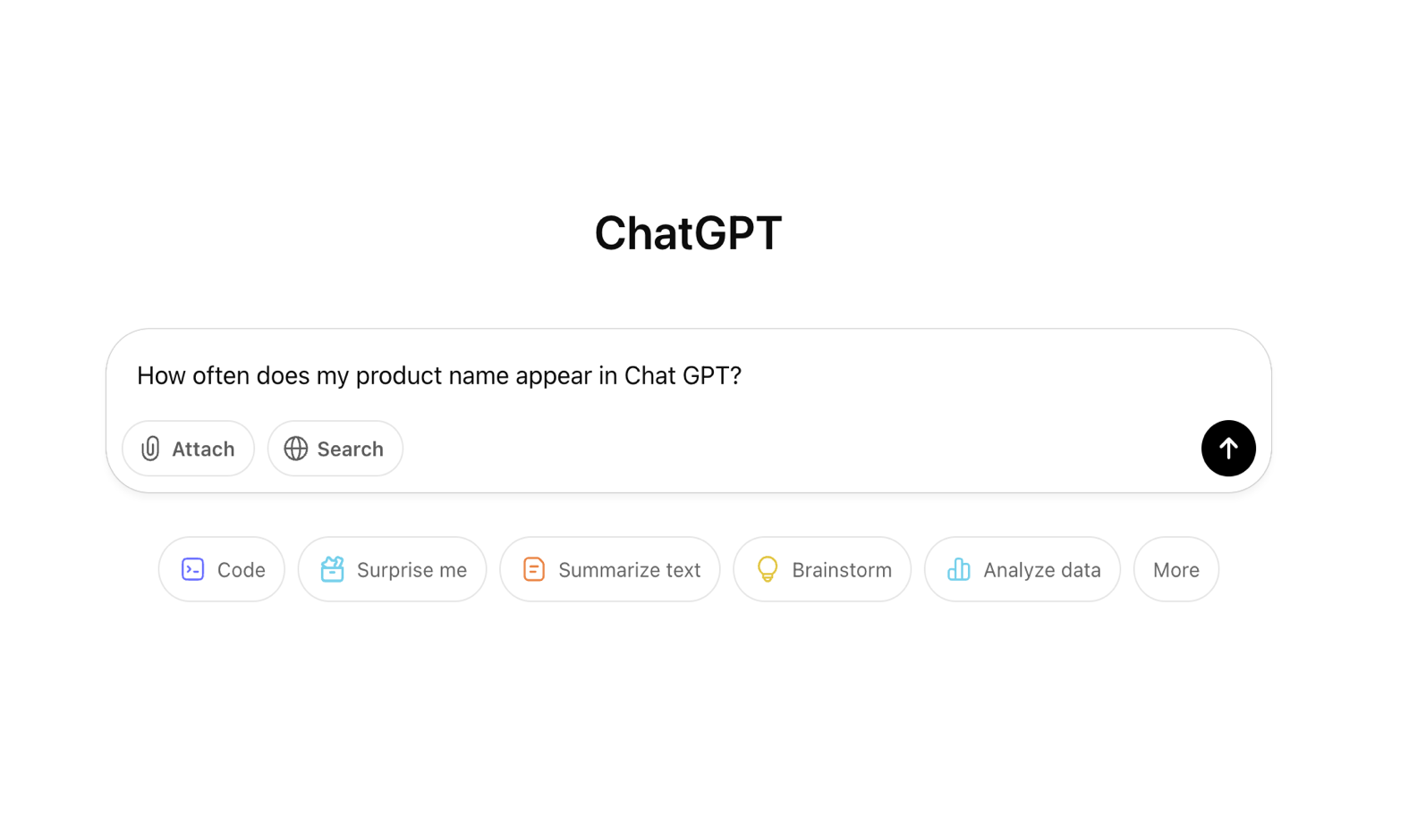 ChatGPT interface showing the question 'How do I track when my product appears in ChatGPT?'