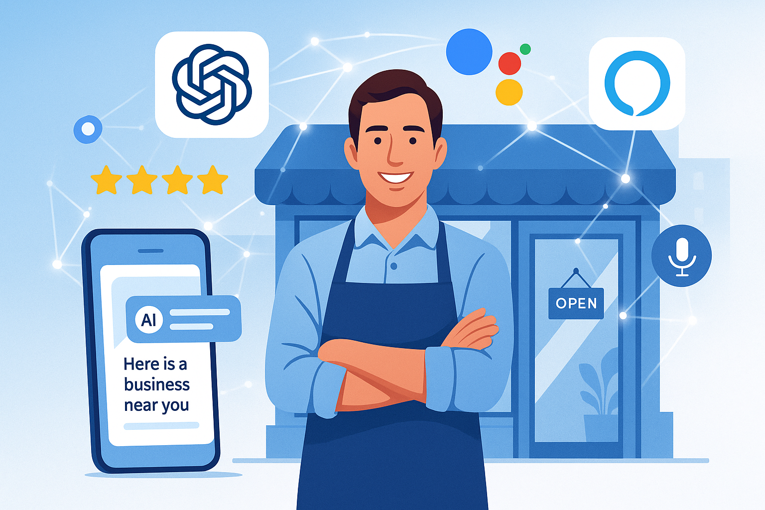 Local business owner optimizing for AI search visibility